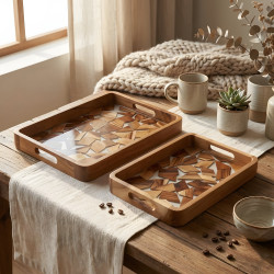 Wooden Tray Set 2 Pcs